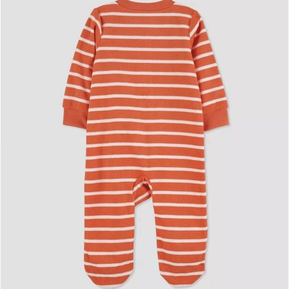 Carters Infant Orange Striped Halloween Sleeper Pumpkin Sleep & Play Size 3m - Picture 2 of 7